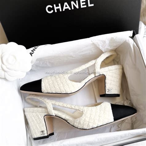 chanel tweed sling back|chanel slingback price euro.